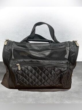 Sherpa Travel Original Deluxe black  quilted lattice stitching pet carrier